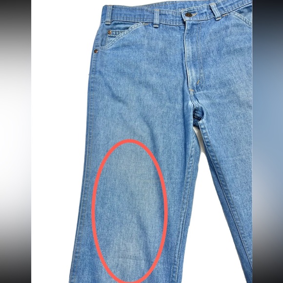 Vintage 80s Levi’s Orange Tab Jeans Size 32 Soft Denim Distressed Blue - Picture 3 of 12